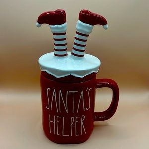 Rae Dunn Santa’s helper mug with topper